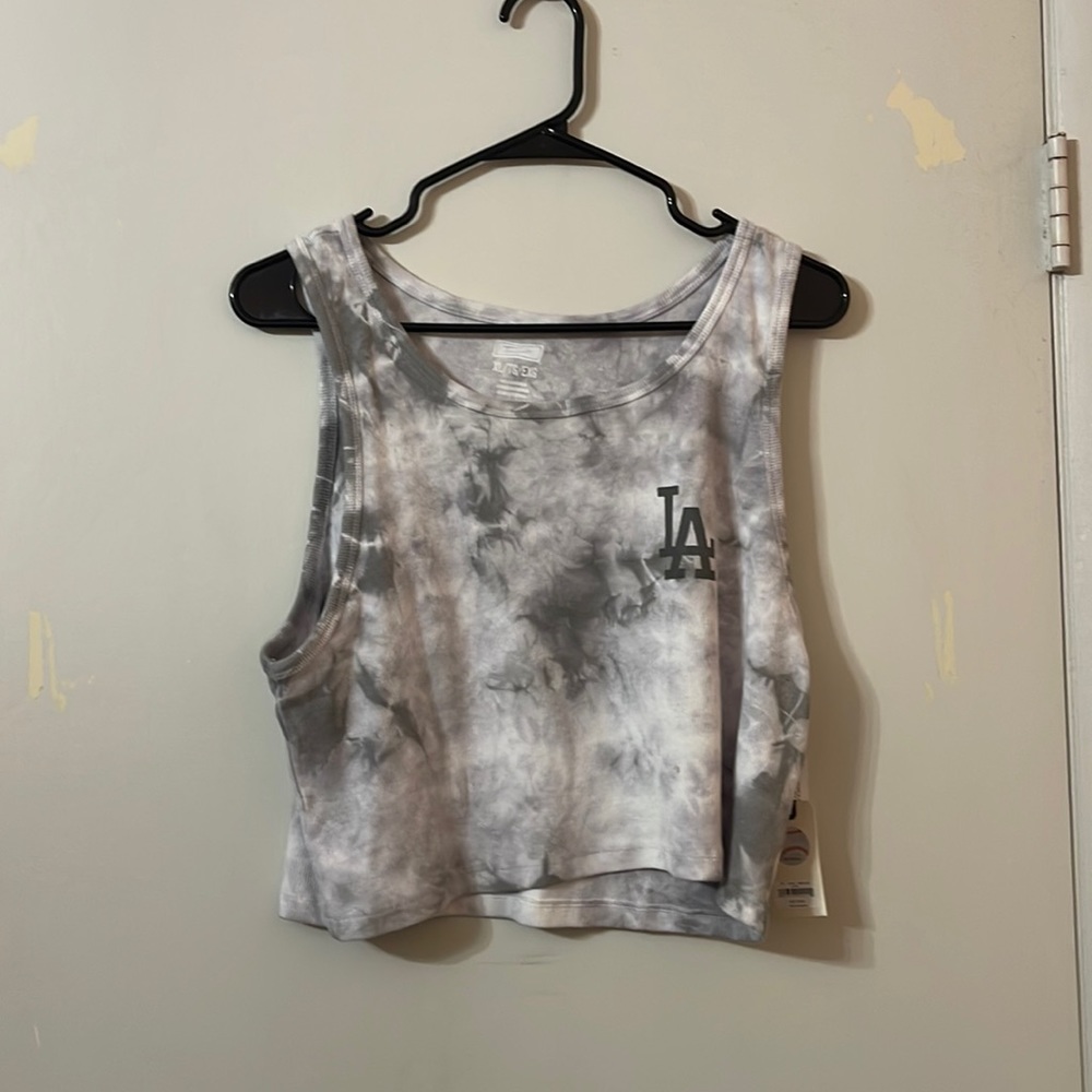 american eagle tailgate dodgers cropped tank top